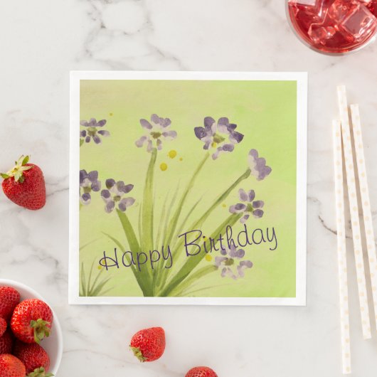 Papieren servetten met een prachtige Paarse Waterv (Insitu)