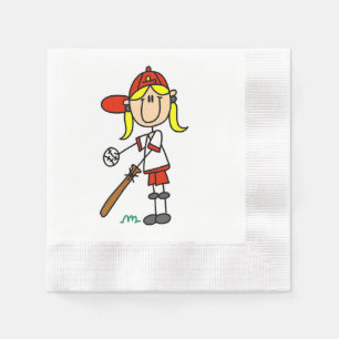 Papieren servetten met een vrouwelijke stickfigure