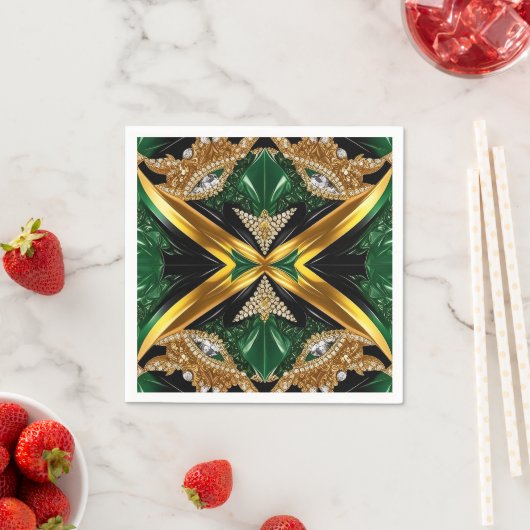 Papieren servetten met Jamaicaanse kleuren Design (Insitu)