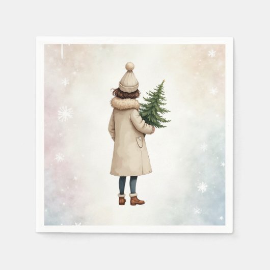 Papieren servetten met kerstontwerp (Voorkant)