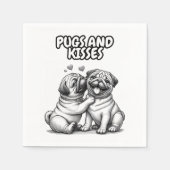 Papieren servetten met mopjes en kusjes (Voorkant)