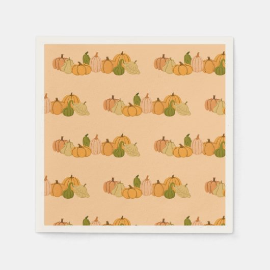 Papieren servetten met pompoenprint – Halloweenfee (Voorkant)