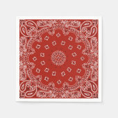 Papieren servetten met rood Western bandana-patroo (Voorkant)