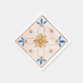 Papieren servetten met roze delicate bloemendesign (Hoek)