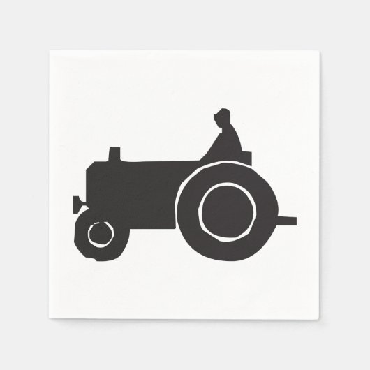 Papieren servetten met tractor silhouet (Voorkant)