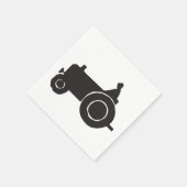 Papieren servetten met tractor silhouet (Hoek)