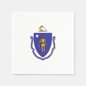 Papieren servetten met vlag van Massachusetts (Voorkant)