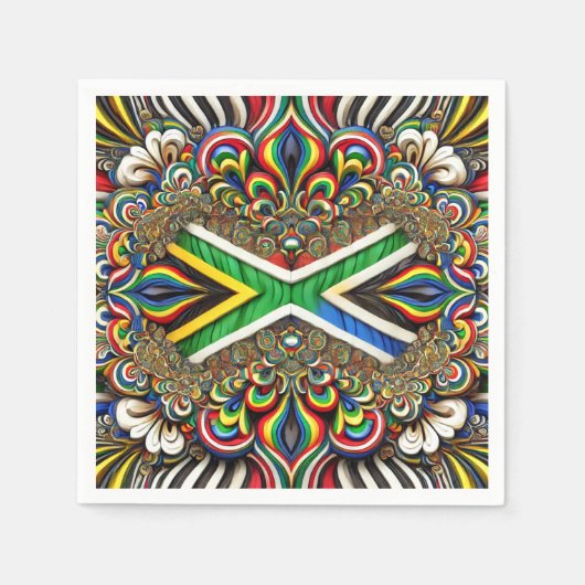 Papieren servetten met Zuid-Afrikaanse kleuren Des (Voorkant)