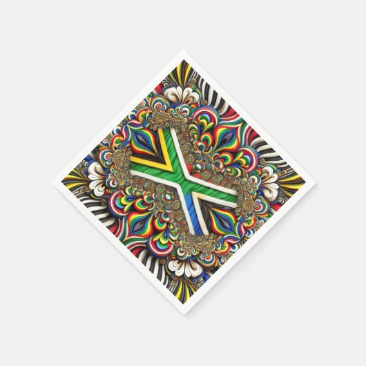 Papieren servetten met Zuid-Afrikaanse kleuren Des (Hoek)