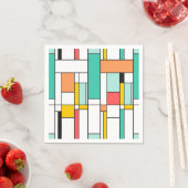 Papieren servetten moderne kunst - Mondriaan stijl (Insitu)