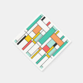 Papieren servetten moderne kunst - Mondriaan stijl (Hoek)