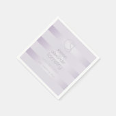 PAPIEREN SERVETTEN | Monogram Lila Shimmer Stripes (Hoek)