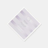 PAPIEREN SERVETTEN | Monogram Lila Shimmer Stripes (Hoek)