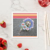 Papieren servetten, Opossum Bloemen Servet (Insitu)