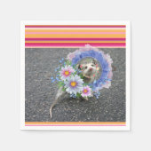 Papieren servetten, Opossum Bloemen Servet (Voorkant)