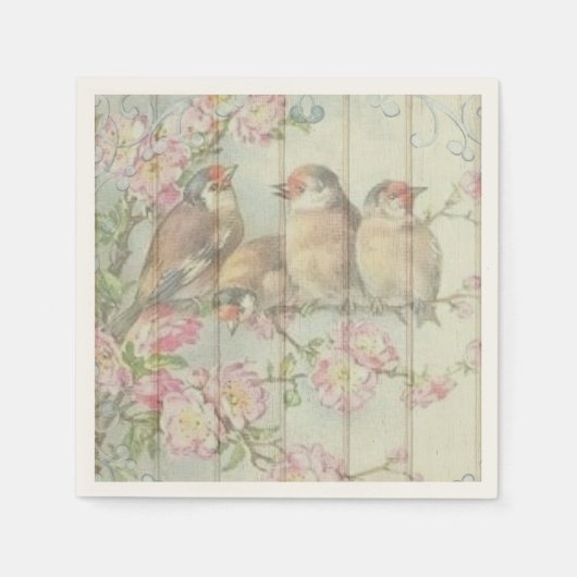 Papieren servetten Pastel Song Vogels (Voorkant)