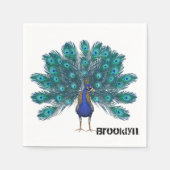 Papieren servetten, pauw servet (Voorkant)