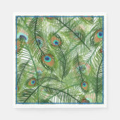 Papieren servetten-pauwenveren servet (Voorkant)