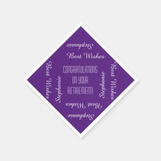 Papieren servetten, Pensioenpartij Herhalende Name Servet (Hoek)