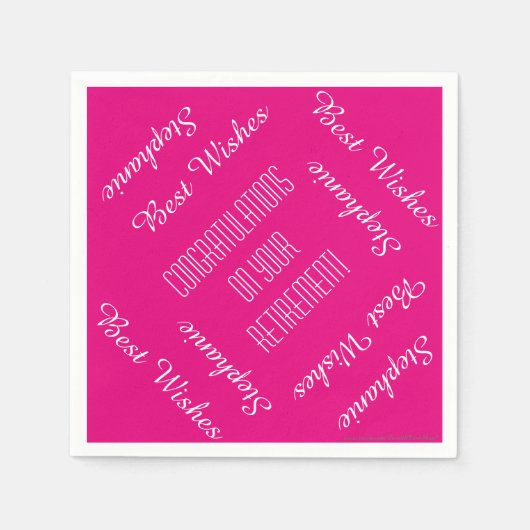 Papieren servetten, Pensioenpartij Herhalende Name Servetten (Voorkant)