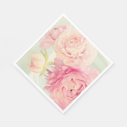 Papieren servetten-pioenen servet (Hoek)