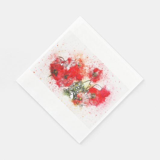 Papieren servetten Poppies (Hoek)