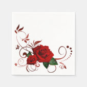 Papieren servetten, Red Rose Floral Servet (Voorkant)