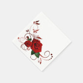 Papieren servetten, Red Rose Floral Servet (Hoek)