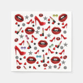 Papieren servetten, rode hakken lippenstift lippen servet (Voorkant)