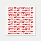 Papieren servetten, rode harten houden van mama servet (Voorkant)