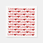 Papieren servetten, rode harten houden van Nonna Servet (Voorkant)