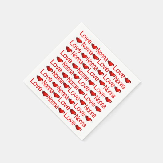Papieren servetten, rode harten houden van Nonna Servet (Hoek)