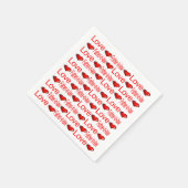 Papieren servetten, rode harten houden van vader i servet (Hoek)