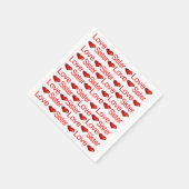 Papieren servetten, rode harten houden van zus servet (Hoek)