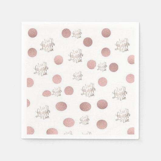 Papieren servetten, Roos Live Lach Liefde Servet (Voorkant)