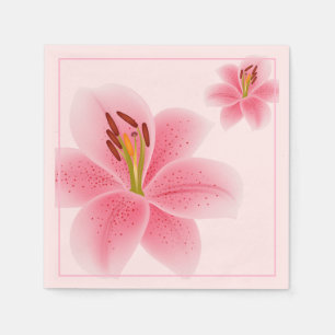 Papieren servetten-Roze lelie Servet