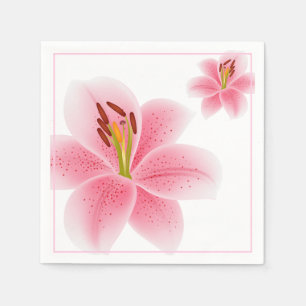 Papieren servetten-Roze Lelie Servet