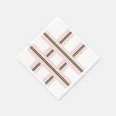 Papieren servetten roze & wit goud zwart gestreept (Hoek)