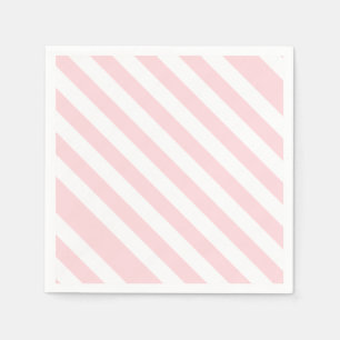 Papieren servetten roze & witte streep diagonaal