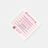 Papieren servetten roze & witte streep Gefelicitee (Hoek)
