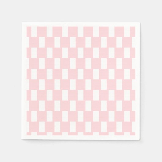 Papieren servetten roze & witte streep vierkant ge (Voorkant)