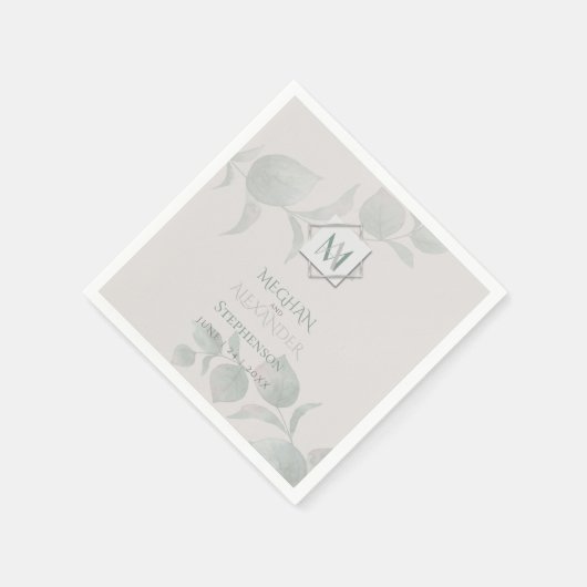 PAPIEREN SERVETTEN | Silver Sage Eucalyptus (Hoek)