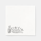 Papieren servetten, standaard cocktail - Cin Cin Servet (Voorkant)