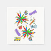 Papieren servetten, terug naar school is cool servet (Voorkant)