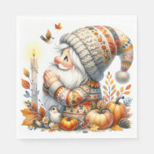 Papieren servetten Thanksgiving Gnome