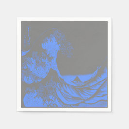 Papieren servetten The Great Wave Blauw & Grijs