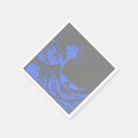 Papieren servetten The Great Wave Blauw & Grijs (Hoek)