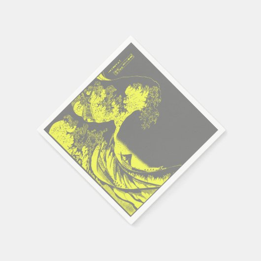 Papieren servetten The Great Wave Geel & Grijs (Hoek)