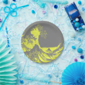 Papieren servetten The Great Wave Geel & Grijs Bordje (Feest)