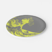 Papieren servetten The Great Wave Geel & Grijs Papieren Bordje (Gekanteld)